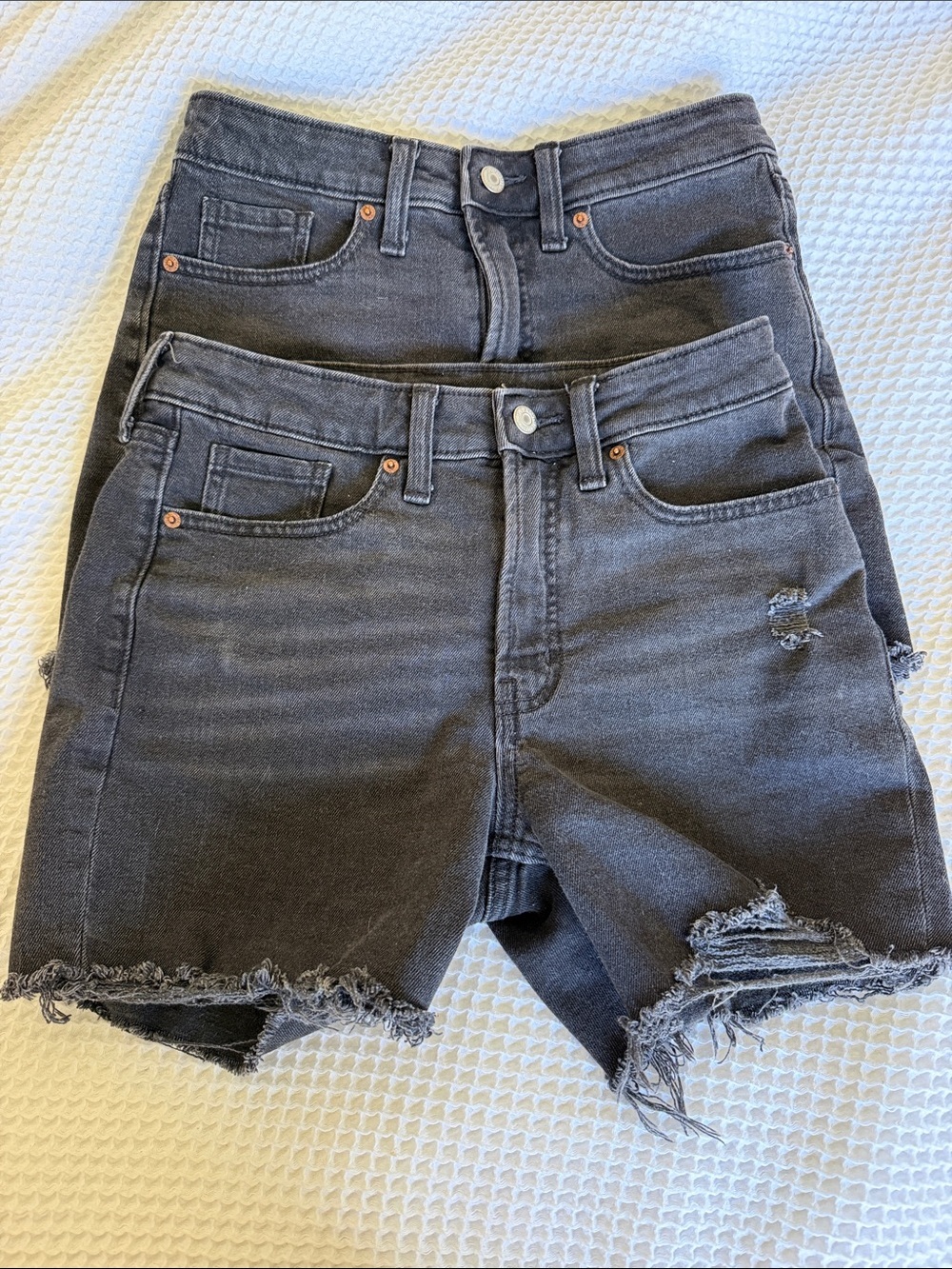 Old Navy Black Distressed Denim Jean Shorts